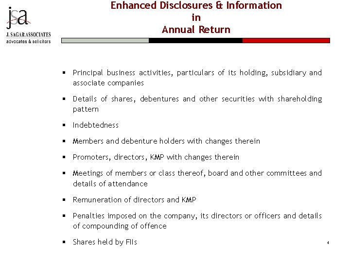 Enhanced Disclosures & Information in Annual Return § Principal business activities, particulars of its