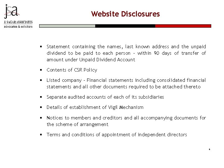 Website Disclosures § Statement containing the names, last known address and the unpaid dividend