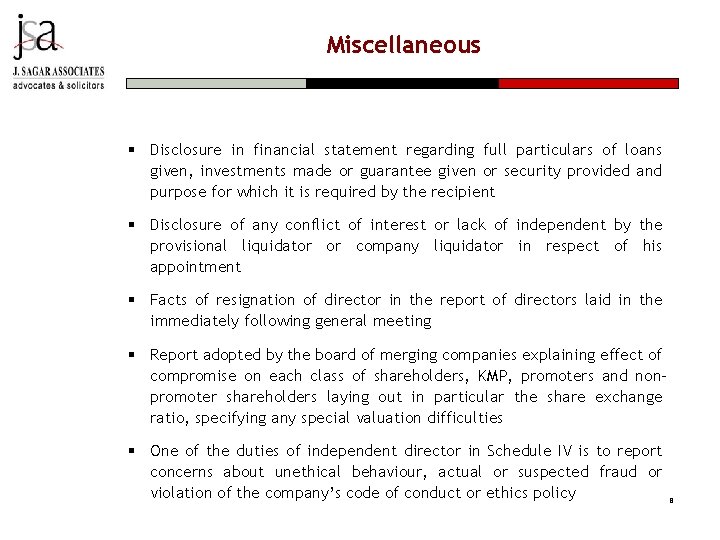Miscellaneous § Disclosure in financial statement regarding full particulars of loans given, investments made