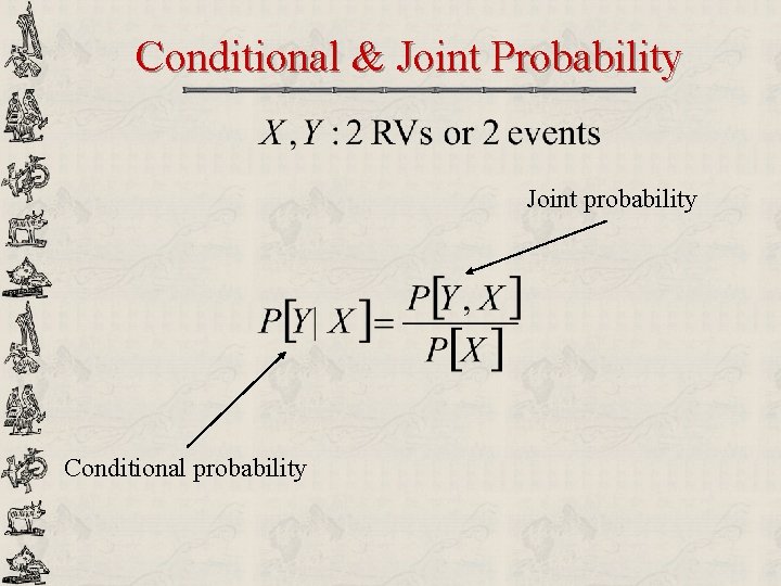 Conditional & Joint Probability Joint probability Conditional probability 