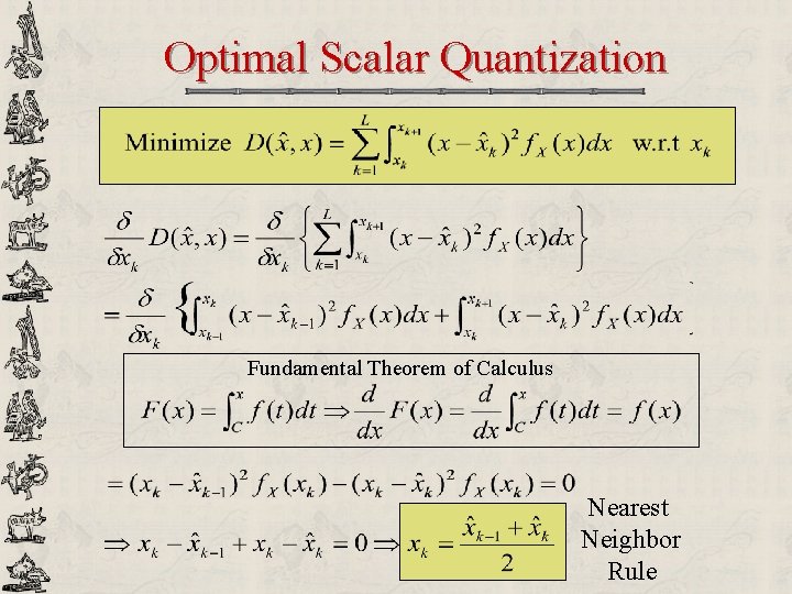 Optimal Scalar Quantization Fundamental Theorem of Calculus Nearest Neighbor Rule 