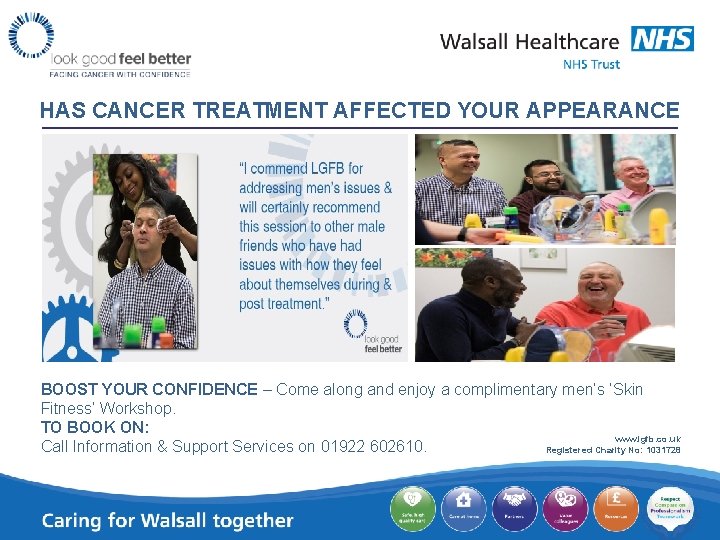 HAS CANCER TREATMENT AFFECTED YOUR APPEARANCE BOOST YOUR CONFIDENCE – Come along and enjoy
