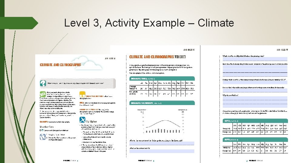 Level 3, Activity Example – Climate 