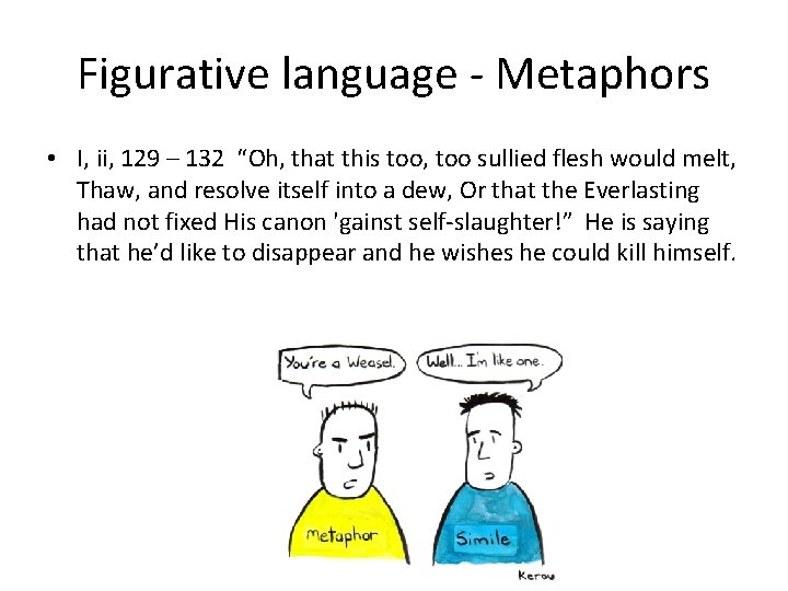 Figurative language - Metaphors • I, ii, 129 – 132 “Oh, that this too, Figurative language - Metaphors • I, ii, 129 – 132 “Oh, that this too,