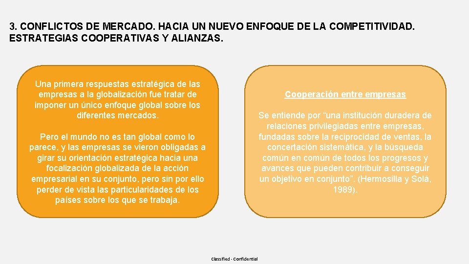 3. CONFLICTOS DE MERCADO. HACIA UN NUEVO ENFOQUE DE LA COMPETITIVIDAD. ESTRATEGIAS COOPERATIVAS Y
