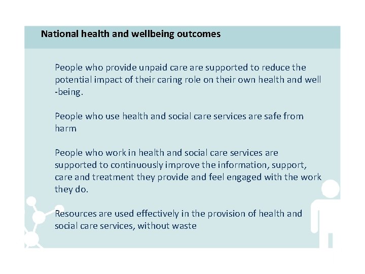  National health and wellbeing outcomes People who provide unpaid care supported to reduce