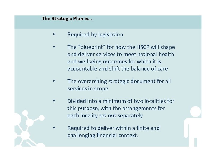 The Strategic Plan is… • Required by legislation • The “blueprint” for how the