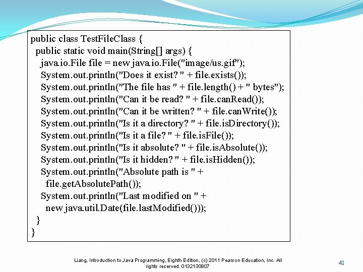 public class Test. File. Class { public static void main(String[] args) { java. io.