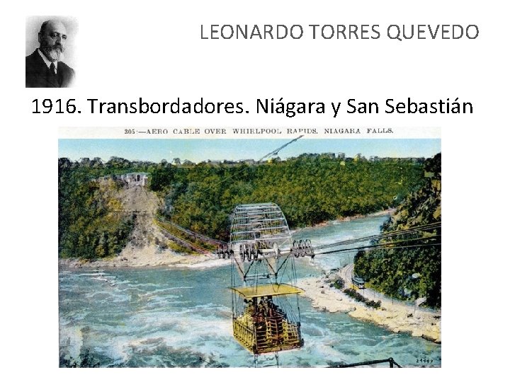 LEONARDO TORRES QUEVEDO 1916. Transbordadores. Niágara y San Sebastián 