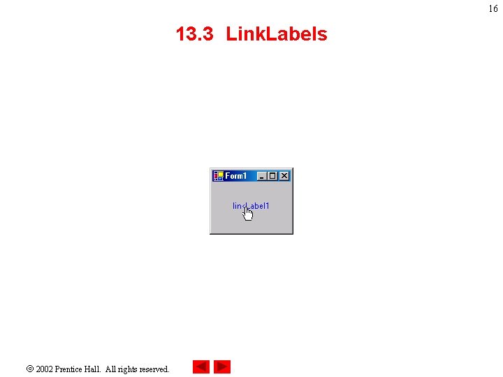 16 13. 3 Link. Labels 2002 Prentice Hall. All rights reserved. 