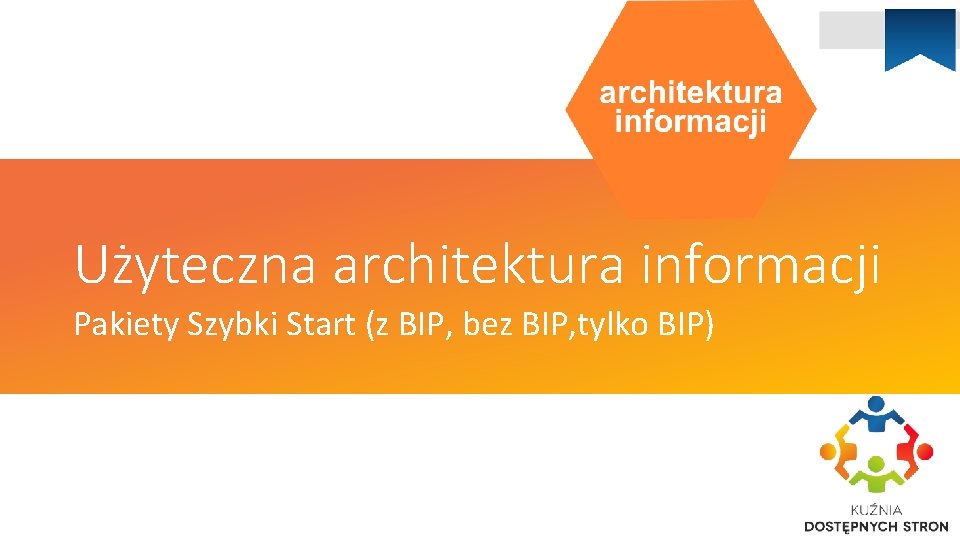 Użyteczna architektura informacji Pakiety Szybki Start (z BIP, bez BIP, tylko BIP) 