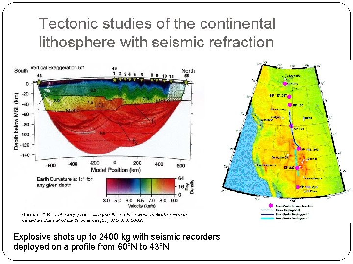 Tectonic studies of the continental lithosphere with seismic refraction Gorman, A. R. et al,