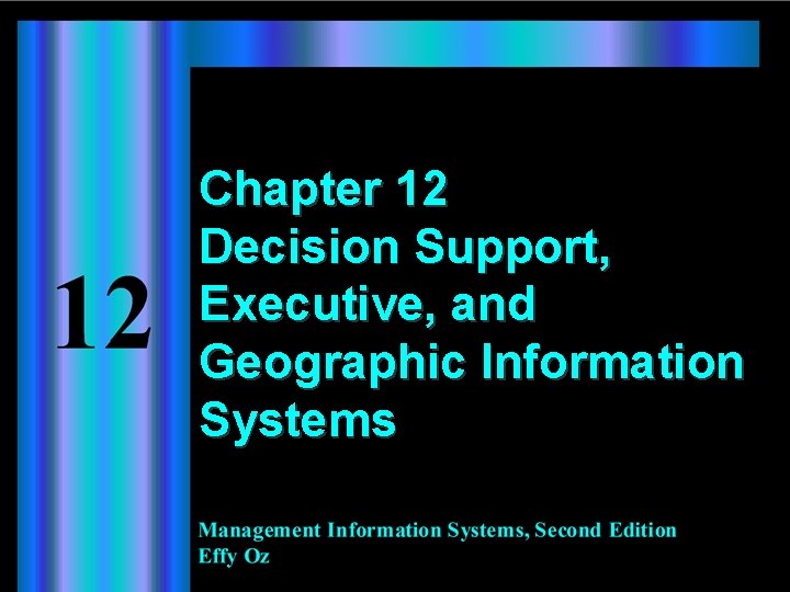 Chapter 12 Decision Support, Executive, and Geographic Information Systems 