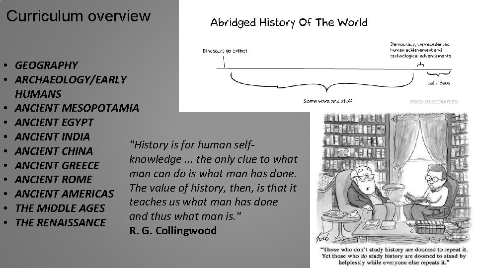 Curriculum overview • GEOGRAPHY • ARCHAEOLOGY/EARLY HUMANS • ANCIENT MESOPOTAMIA • ANCIENT EGYPT •