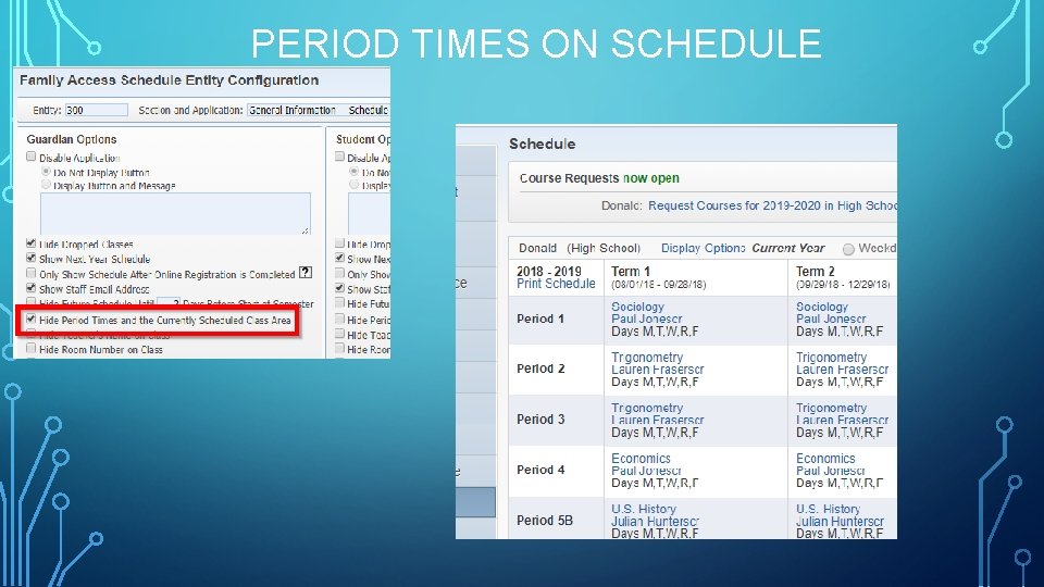  PERIOD TIMES ON SCHEDULE 