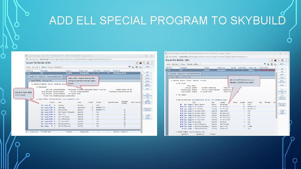  ADD ELL SPECIAL PROGRAM TO SKYBUILD 