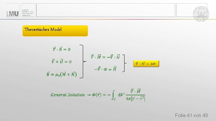 Theoretisches Model Folie 41 von 48 Theoretisches Model Folie 41 von 48