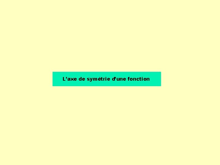 L’axe de symétrie d’une fonction 