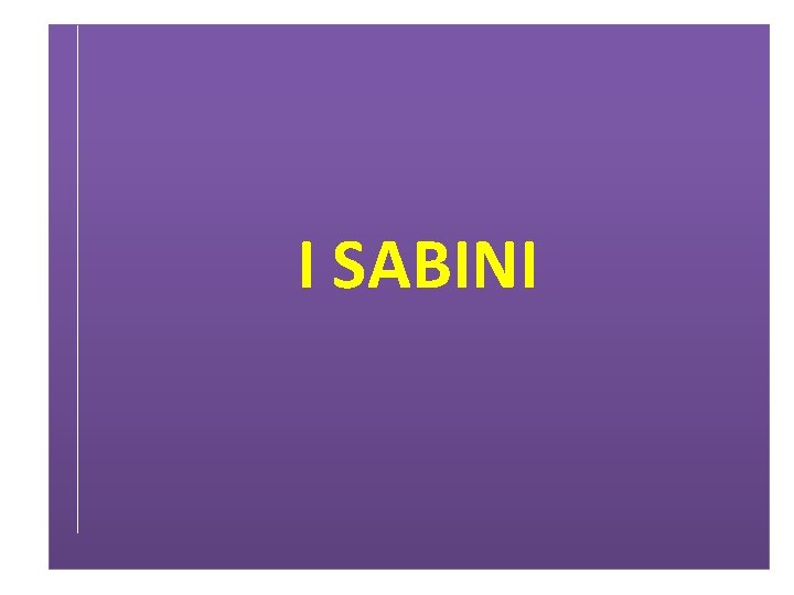  I SABINI 