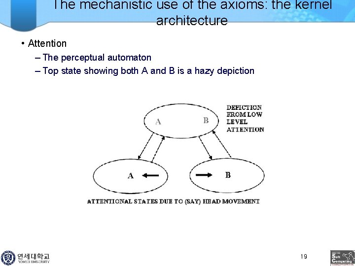 The mechanistic use of the axioms: the kernel architecture • Attention – The perceptual