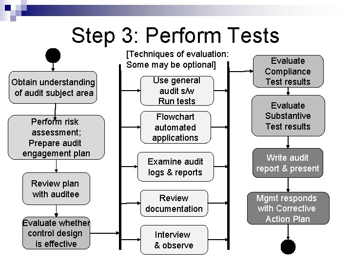Step 3: Perform Tests [Techniques of evaluation: Some may be optional] Obtain understanding of