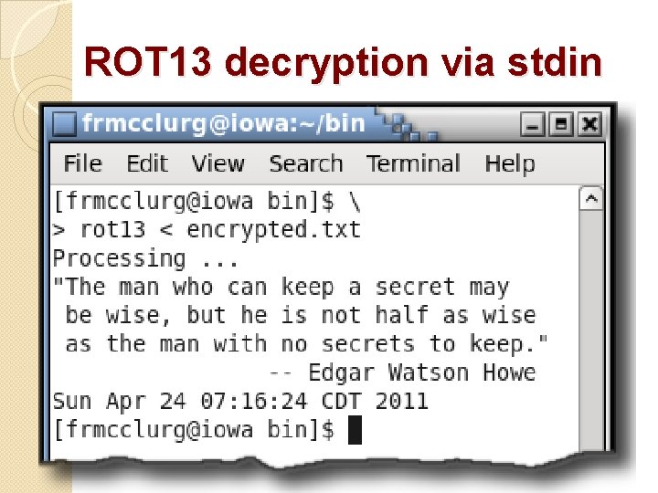 ROT 13 decryption via stdin 