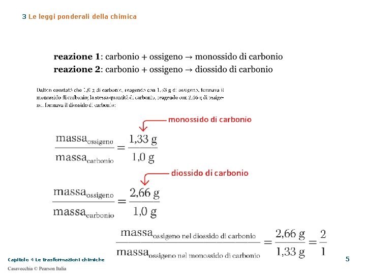 3 Le leggi ponderali della chimica Capitolo 4 Le trasformazioni chimiche 5 