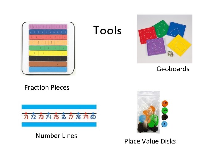 Tools Geoboards Fraction Pieces Number Lines Place Value Disks 