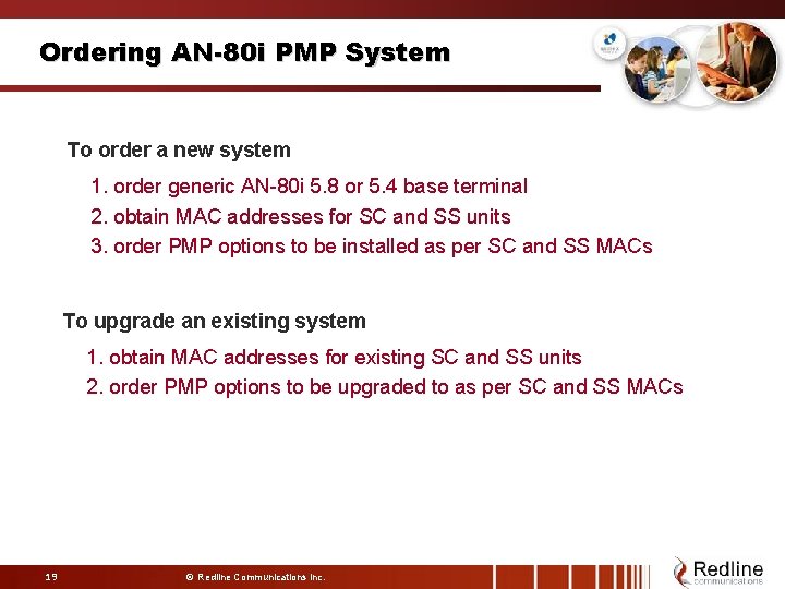 Ordering AN-80 i PMP System To order a new system 1. order generic AN-80