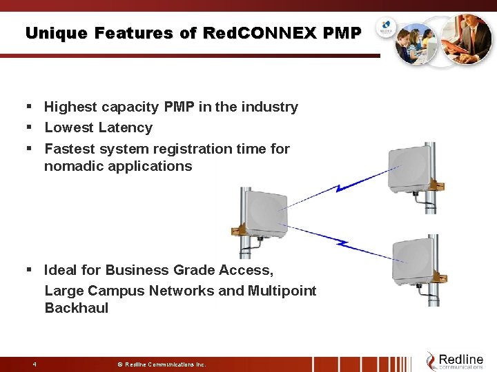 Unique Features of Red. CONNEX PMP § Highest capacity PMP in the industry §