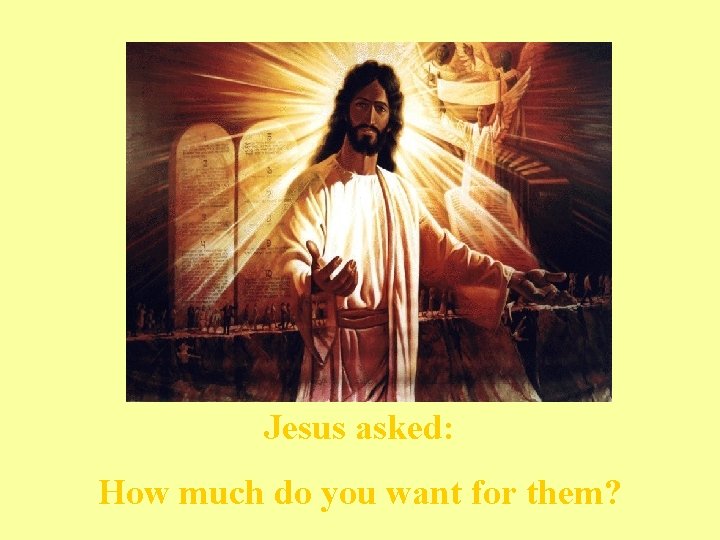 Jesus asked: How much do you want for them? 