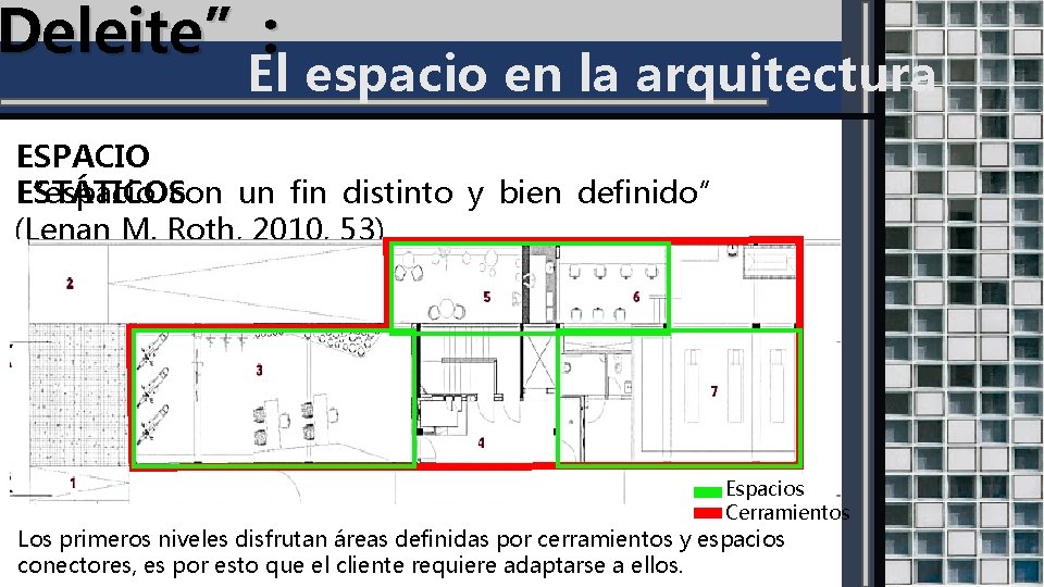 Deleite”: El espacio en la arquitectura ESPACIO ESTÁTICOS “espacio con un fin distinto y