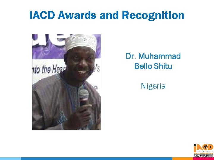 IACD Awards and Recognition Dr. Muhammad Bello Shitu Nigeria 