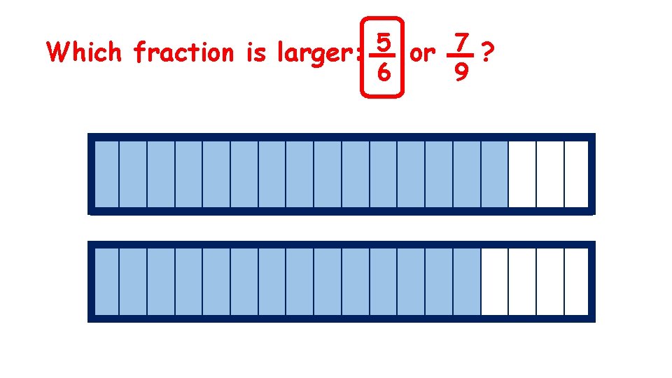 Which fraction is larger: 5 or 7 ? 6 9 