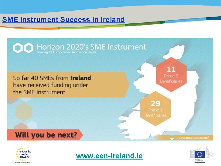 Title of the presentation | Date |0 SME Instrument Success in Ireland www. een-ireland.