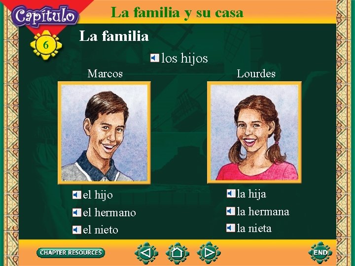 6 La familia y su casa La familia los hijos Marcos el hijo el