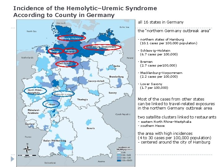Incidence of the Hemolytic–Uremic Syndrome According to County in Germany all 16 states in