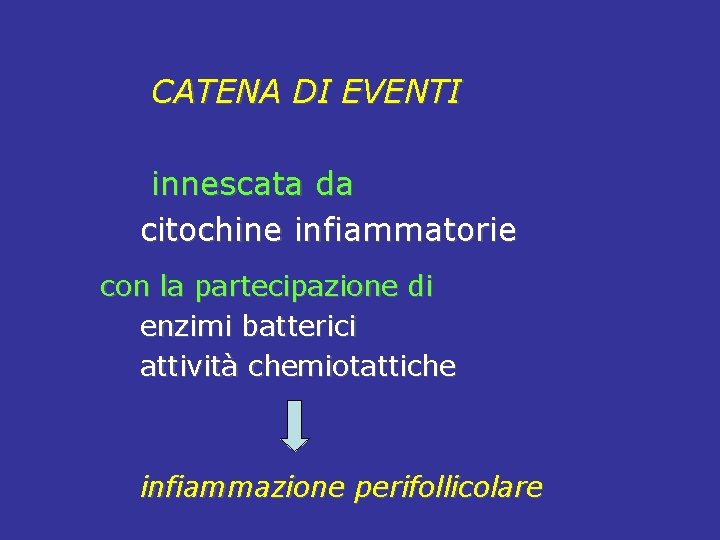  CATENA DI EVENTI innescata da citochine infiammatorie con la partecipazione di enzimi batterici