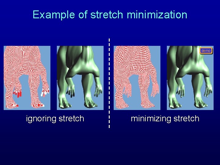 Example of stretch minimization demo ignoring stretch minimizing stretch Example of stretch minimization demo ignoring stretch minimizing stretch