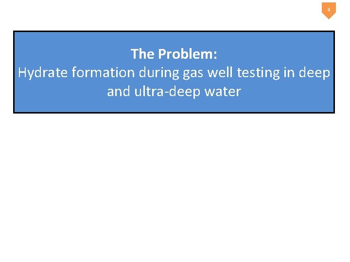 4 The Problem: Hydrate formation during gas well testing in deep and ultra-deep water