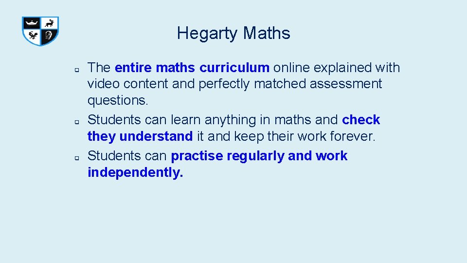 Hegarty Maths q q q The entire maths curriculum online explained with video content Hegarty Maths q q q The entire maths curriculum online explained with video content