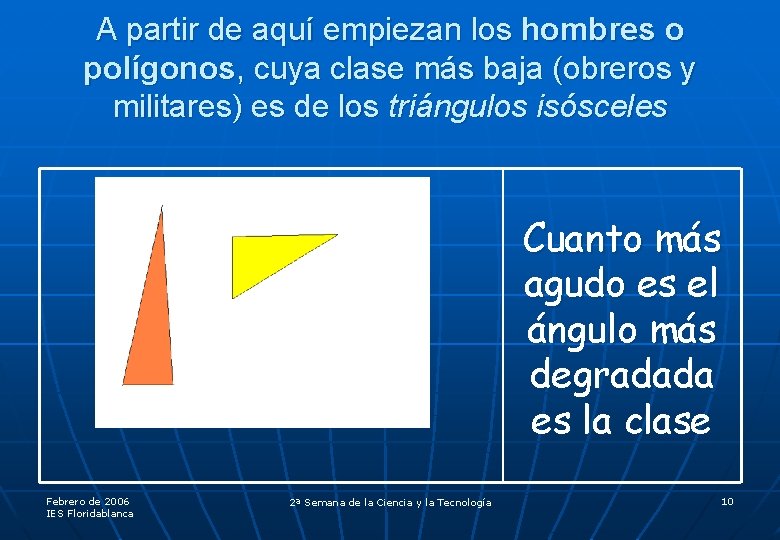 A partir de aquí empiezan los hombres o polígonos, cuya clase más baja (obreros