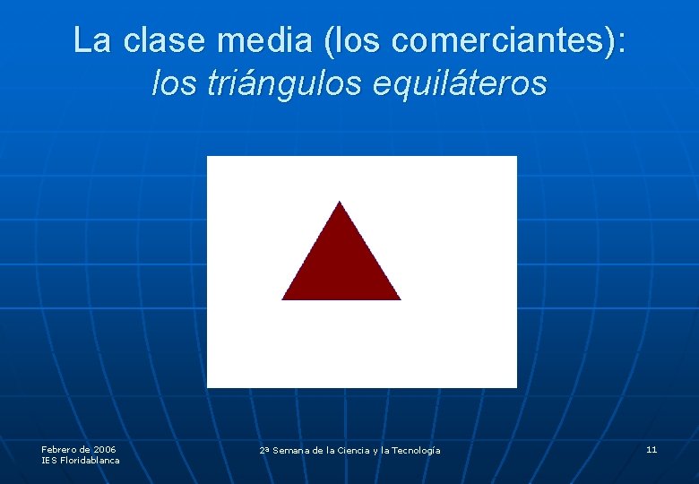La clase media (los comerciantes): los triángulos equiláteros Febrero de 2006 IES Floridablanca 2ª