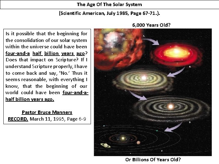 The Age Of The Solar System (Scientific American, July 1985, Page 67 -71. ).