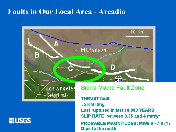 Faults in Our Local Area - Arcadia Sierra Madre Fault Zone THRUST fault 55