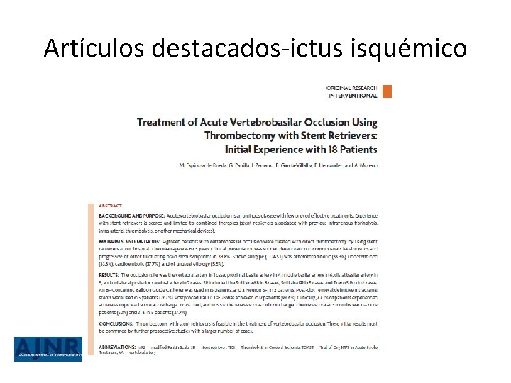 Artículos destacados-ictus isquémico 