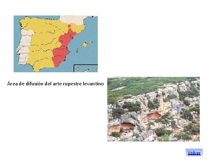 Área de difusión del arte rupestre levantino Volver 