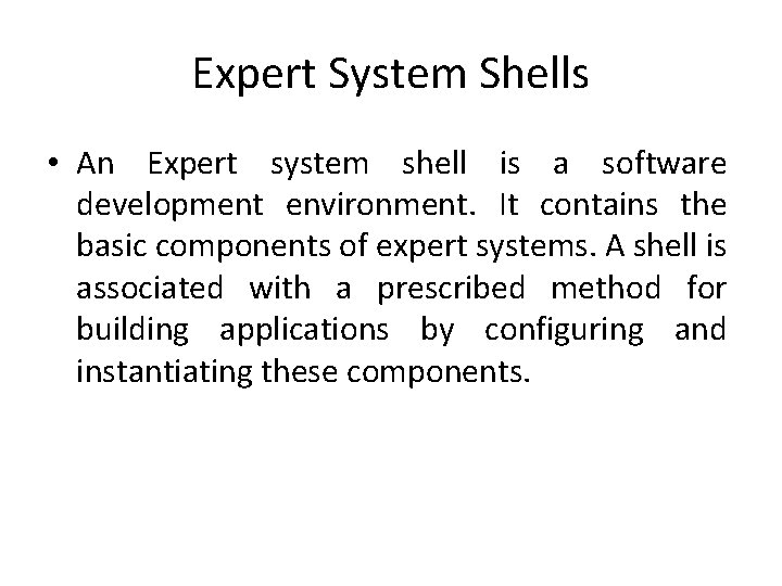 Unit V Chapter 1 KnowledgeBased Systems Structure of