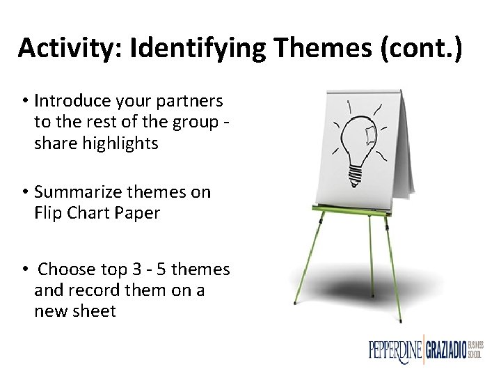 Activity: Identifying Themes (cont. ) • Introduce your partners to the rest of the Activity: Identifying Themes (cont. ) • Introduce your partners to the rest of the