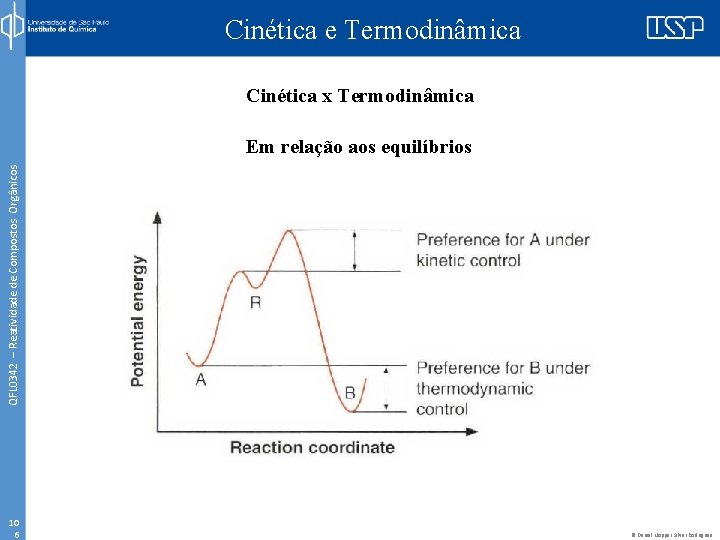 Cinética e Termodinâmica Cinética x Termodinâmica QFL 0342 – Reatividade de Compostos Orgânicos Em